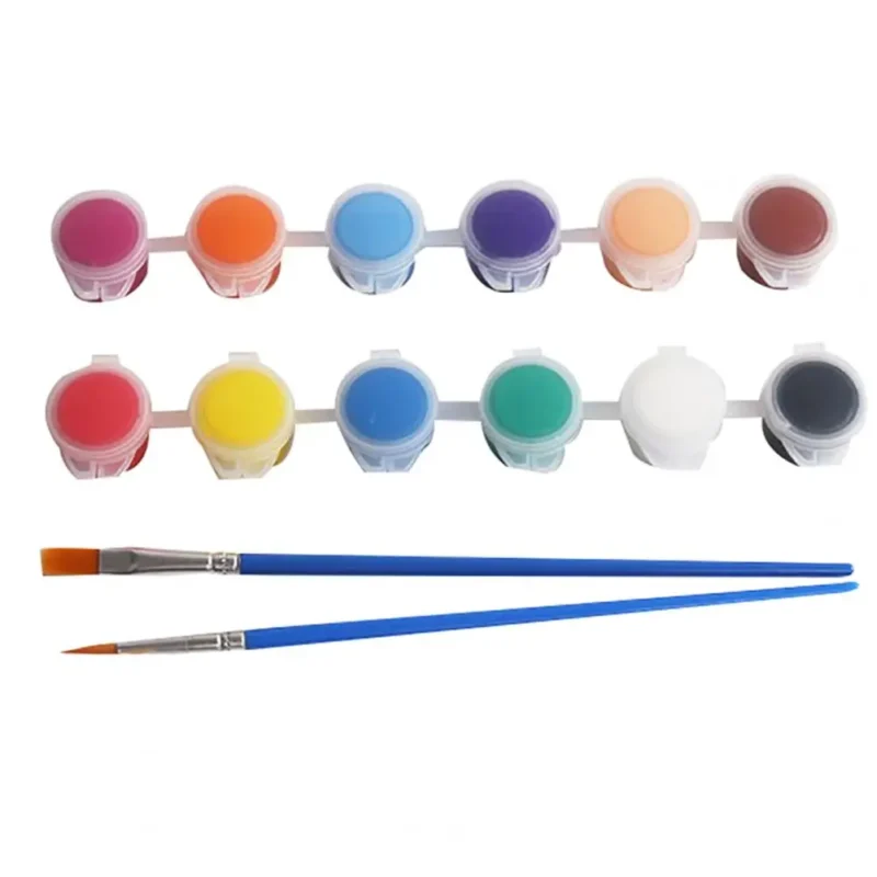 Solid 12 Watercolor Pigment Ceremics Pottery Paint Brush DIY Art Crafts Set Hand-painted Acrylic Paint Art Graffiti Pigment Set - Image 5