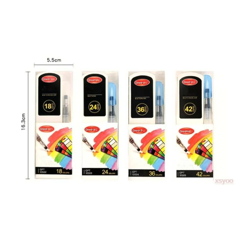 18/24/36/42 Solid Watercolor Pigment Set Foldable Travel WaterColor With Water Brush Pen Art Specific Fan Shaped Painting Tool - Image 6